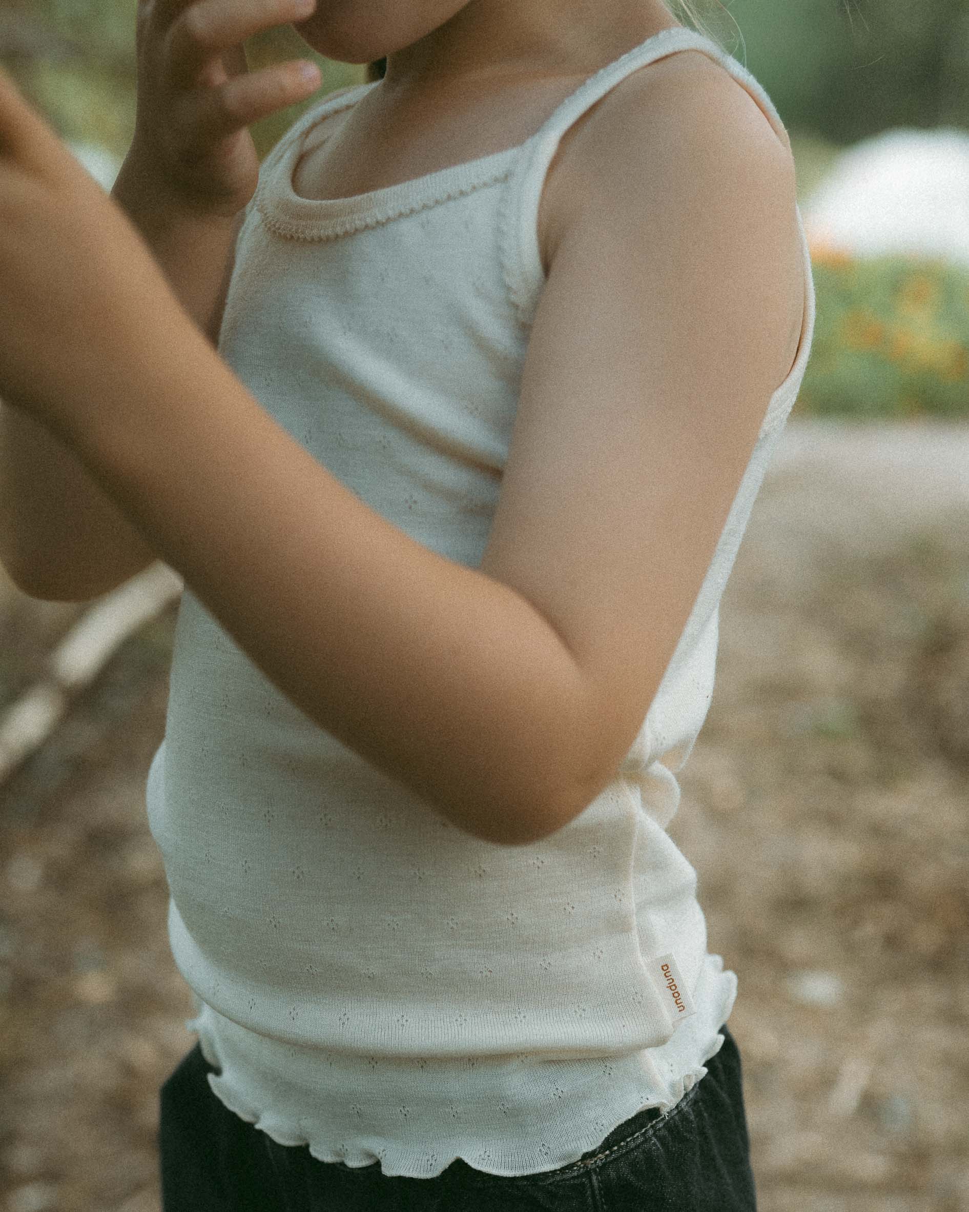 Summer children's shirt pointelle wool/silk - munkki
