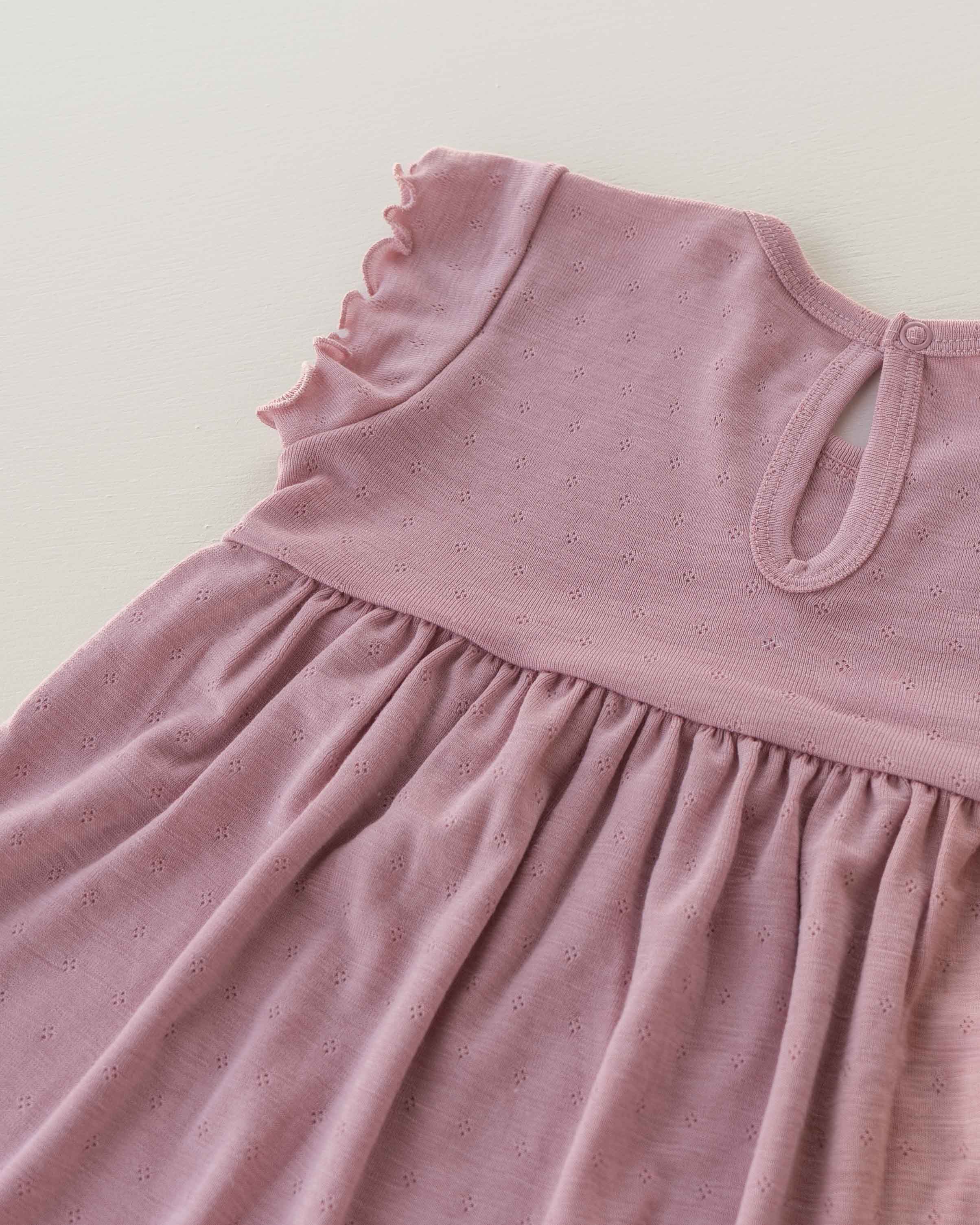 Summer dress wool/silk - cameo rose