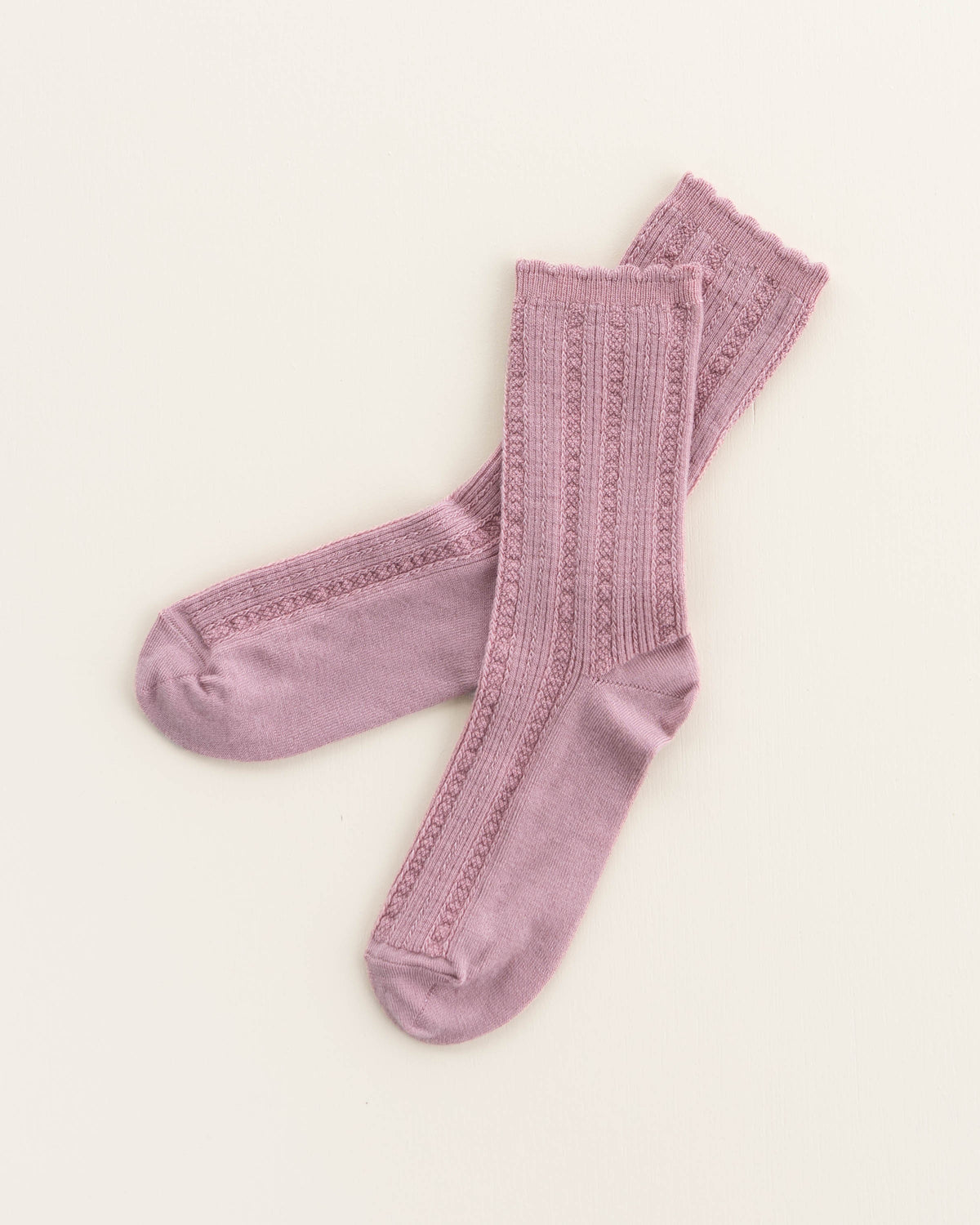 Ajour women's socks made of wool - cameo rose