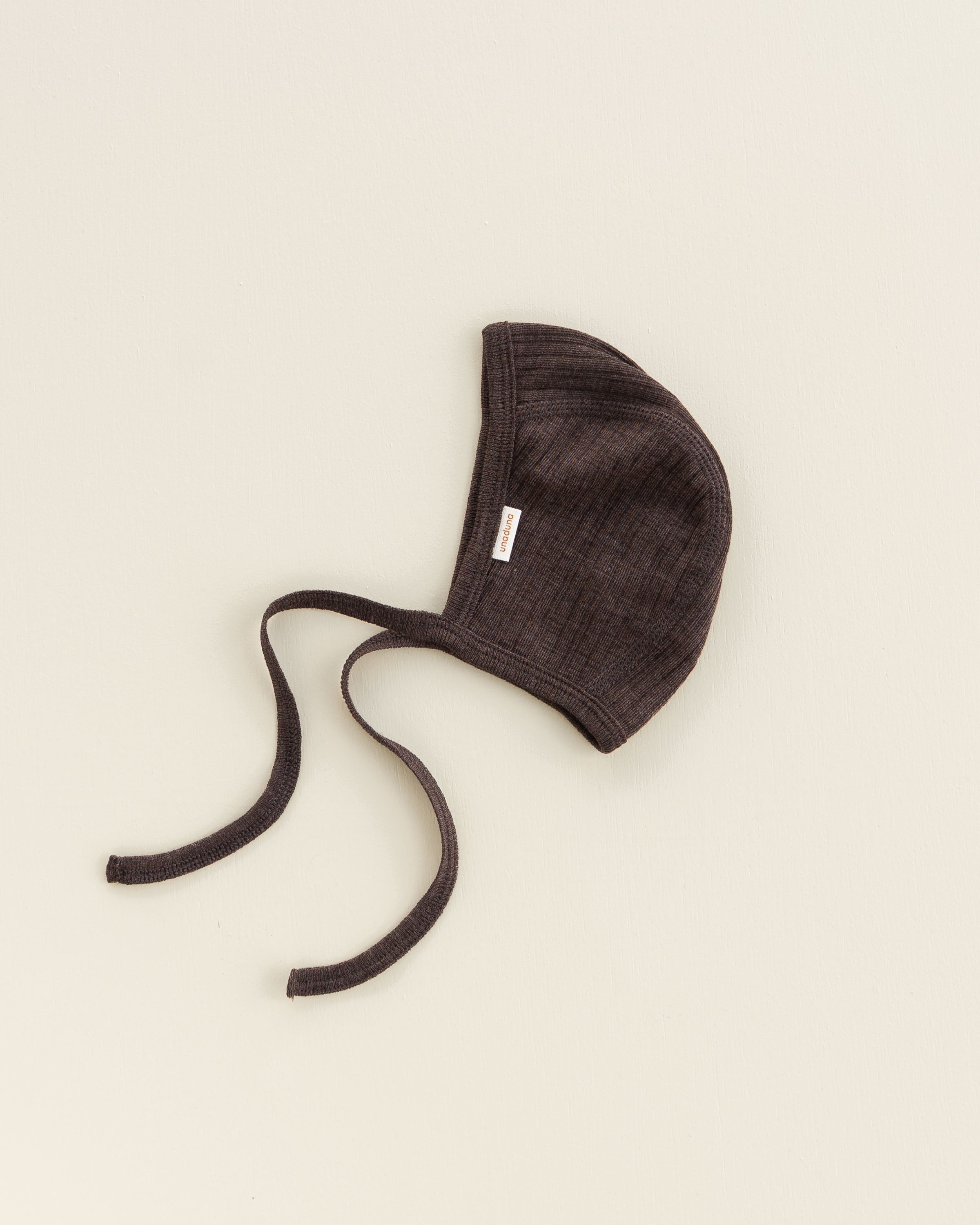 Baby bonnet rib wool/silk - cocoa