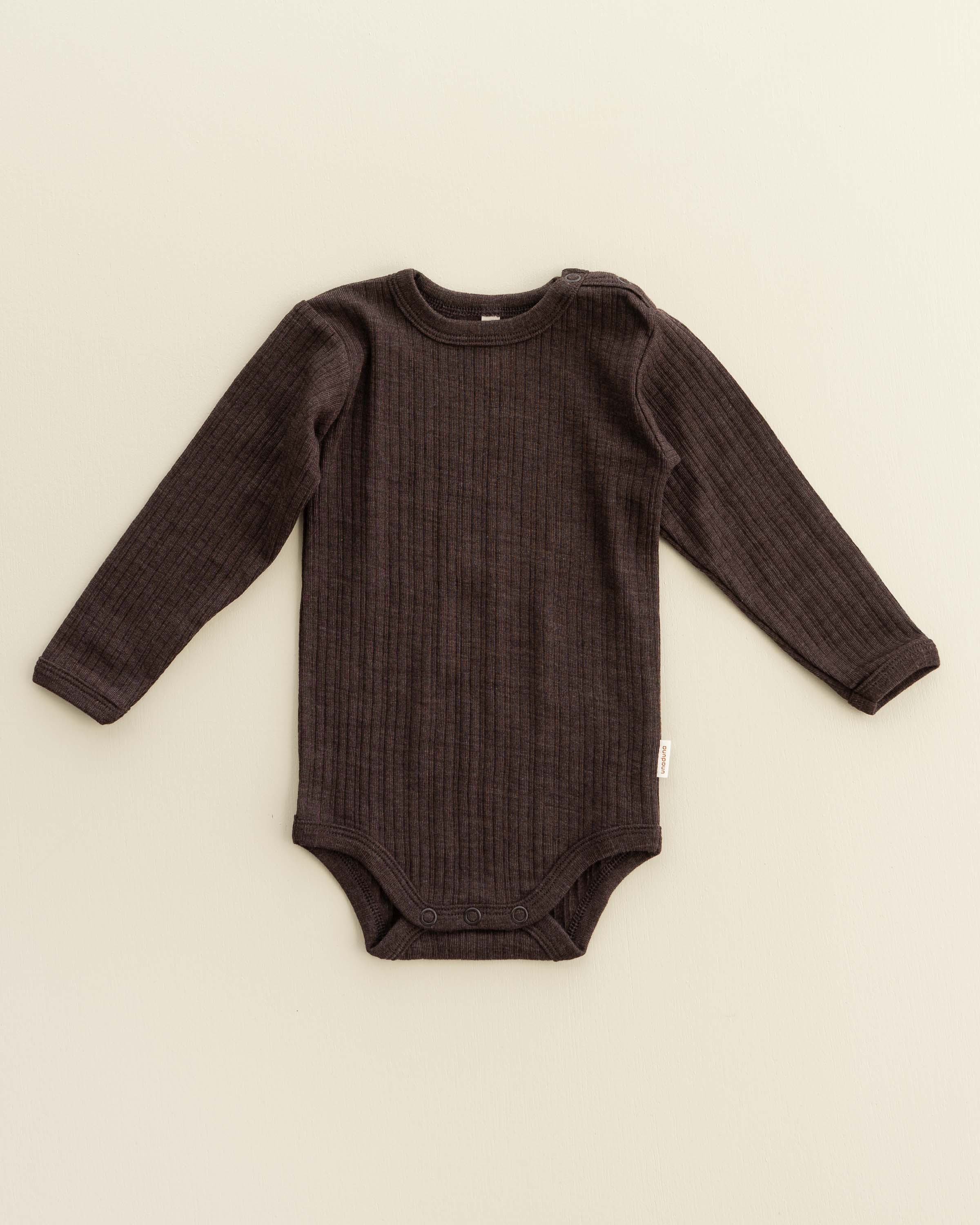Body longsleeves rib wool/silk - cocoa