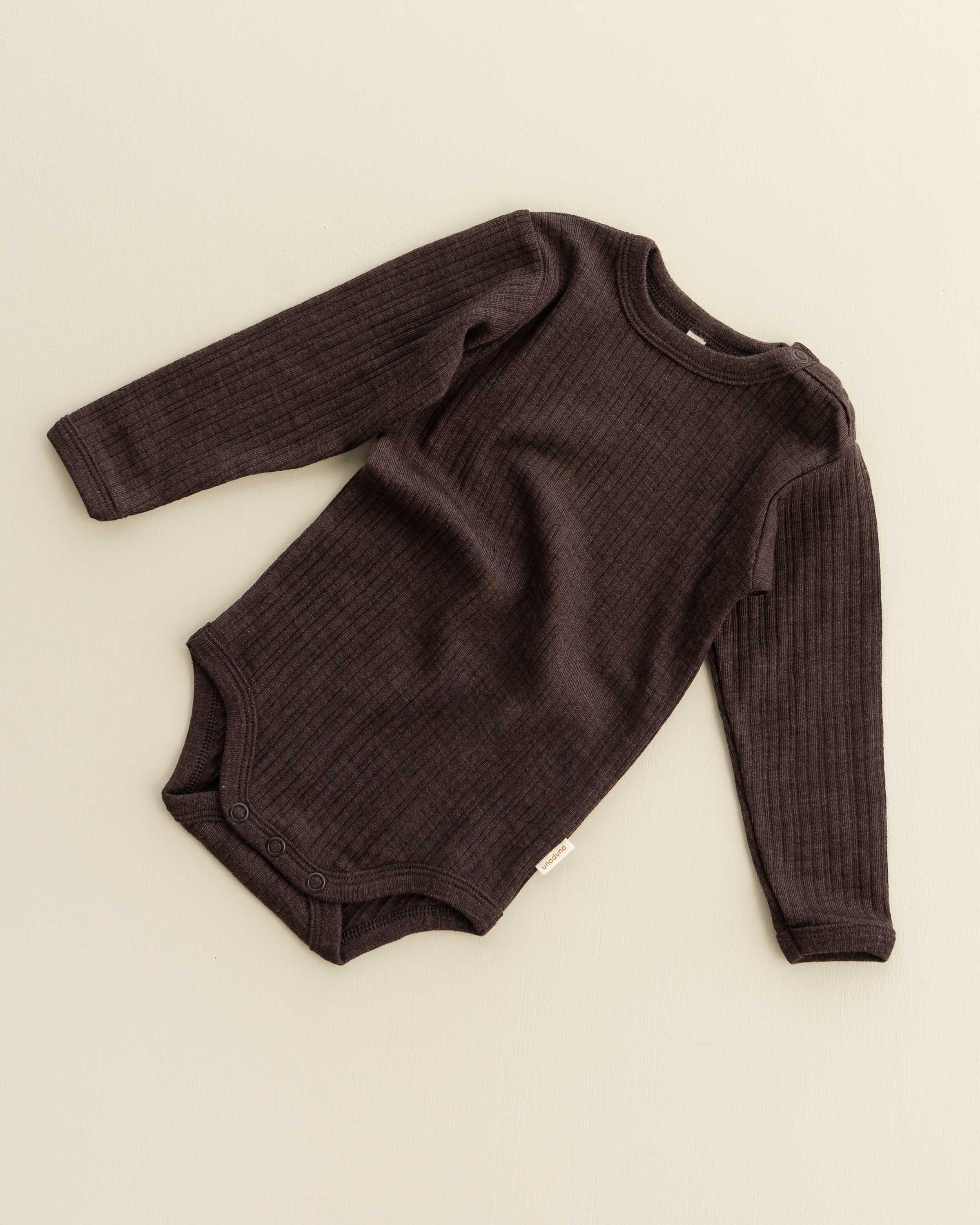 Body longsleeves rib wool/silk - cocoa