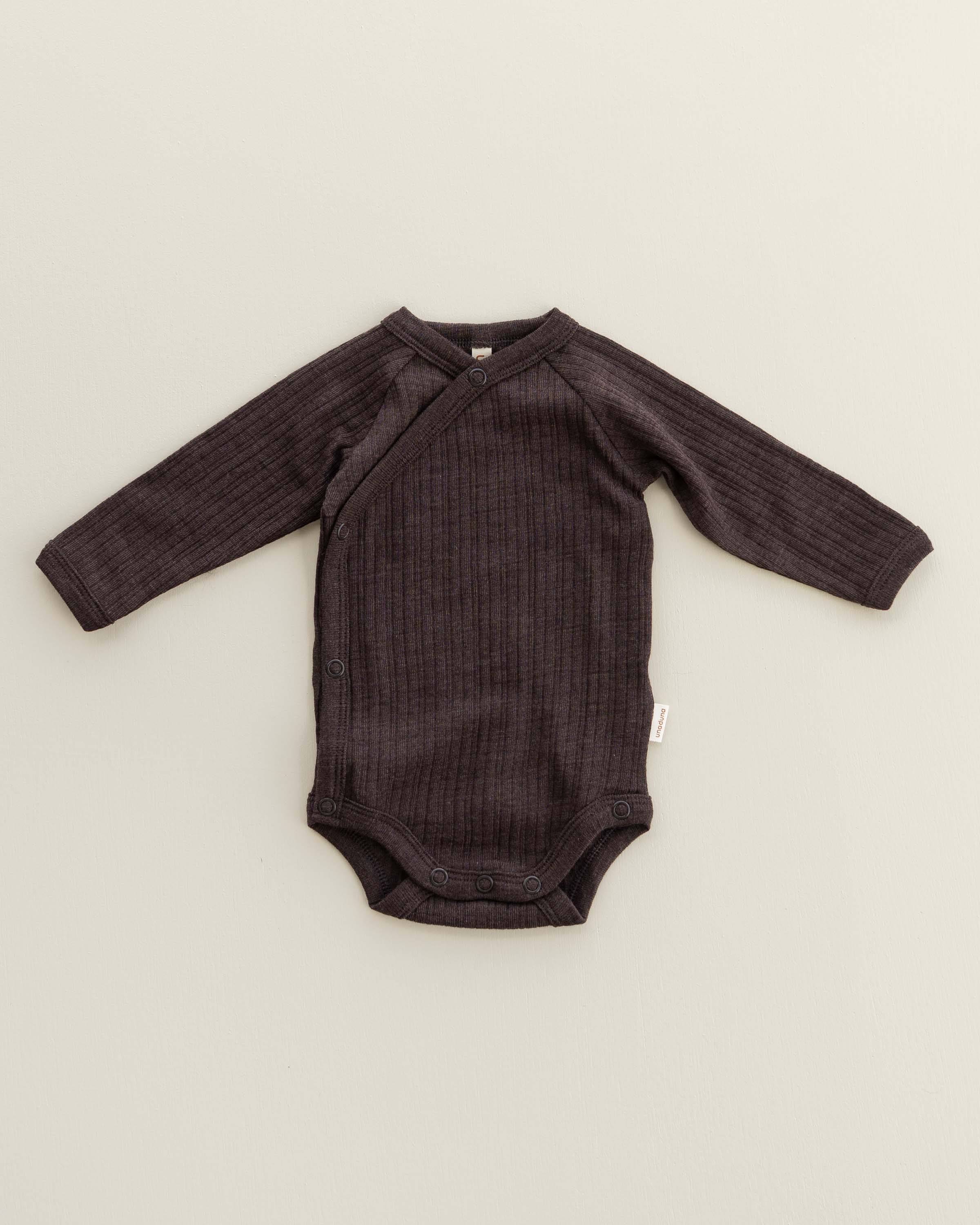 Wrap around body rib wool/silk - cocoa