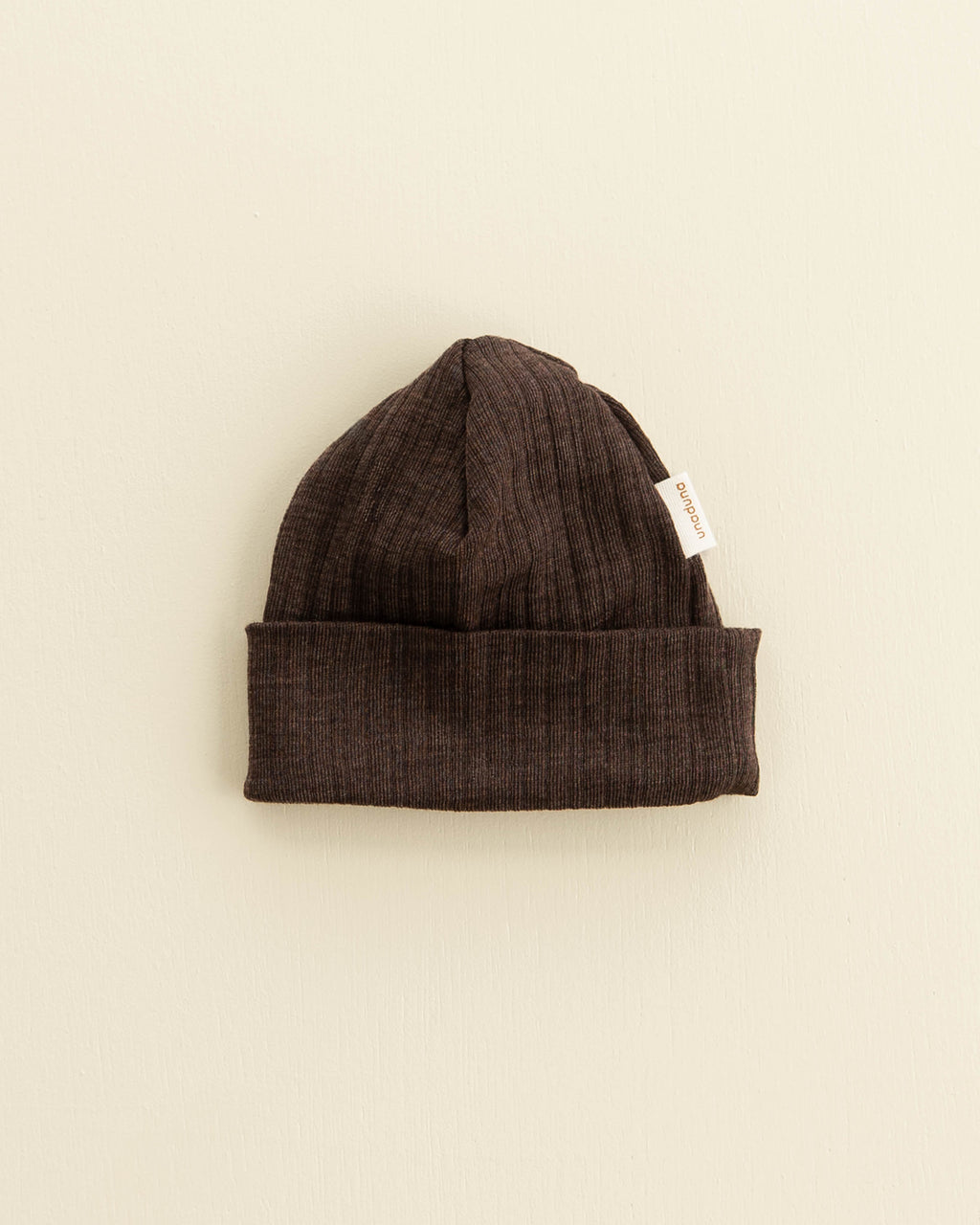 Baby hat rib wool/silk - cocoa
