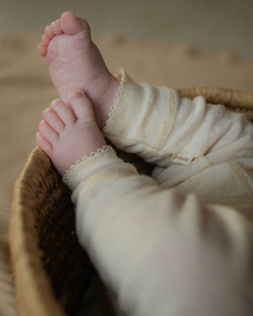 Baby leggings pointelle wool/silk - munkki