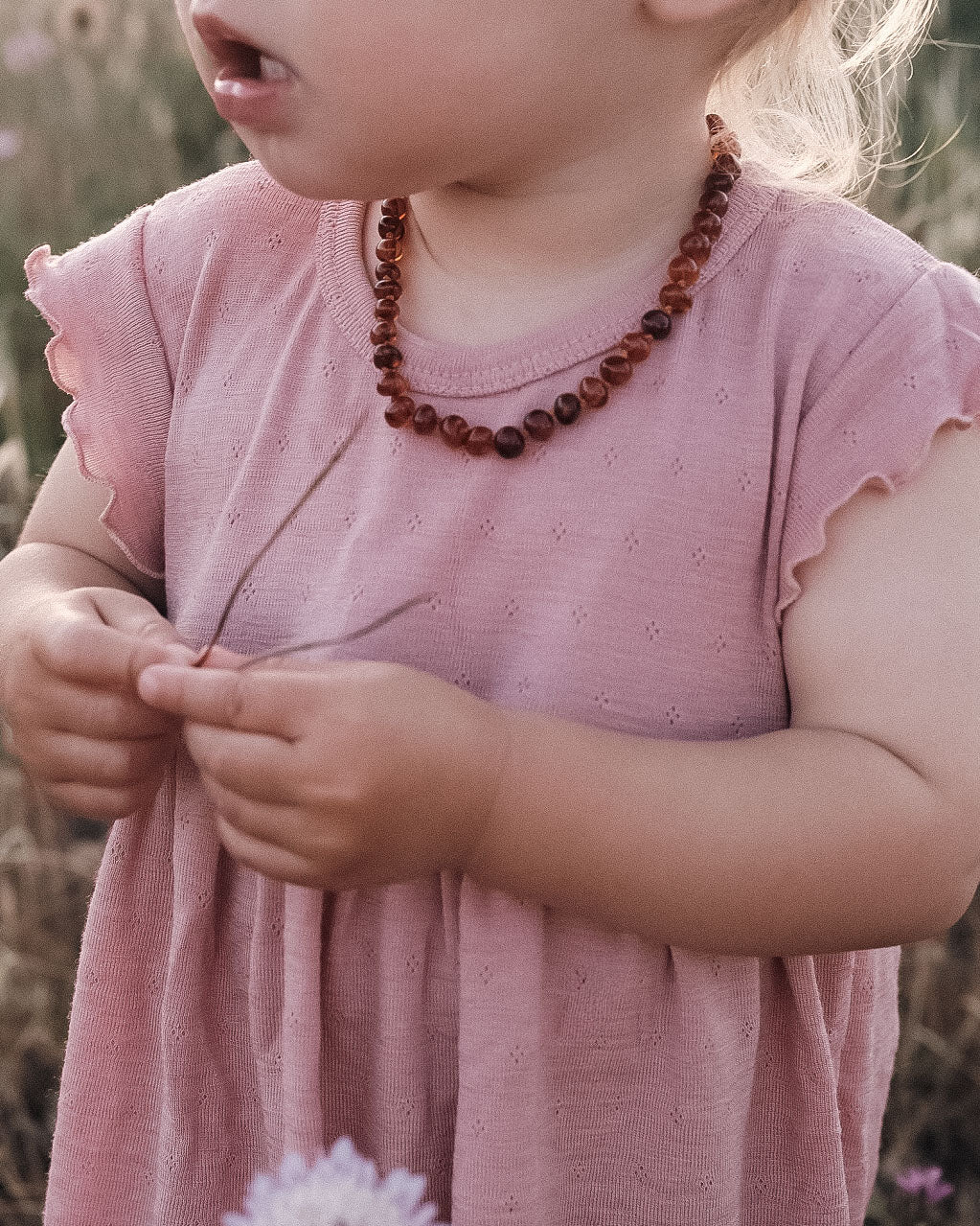 Summer dress wool/silk - cameo rose