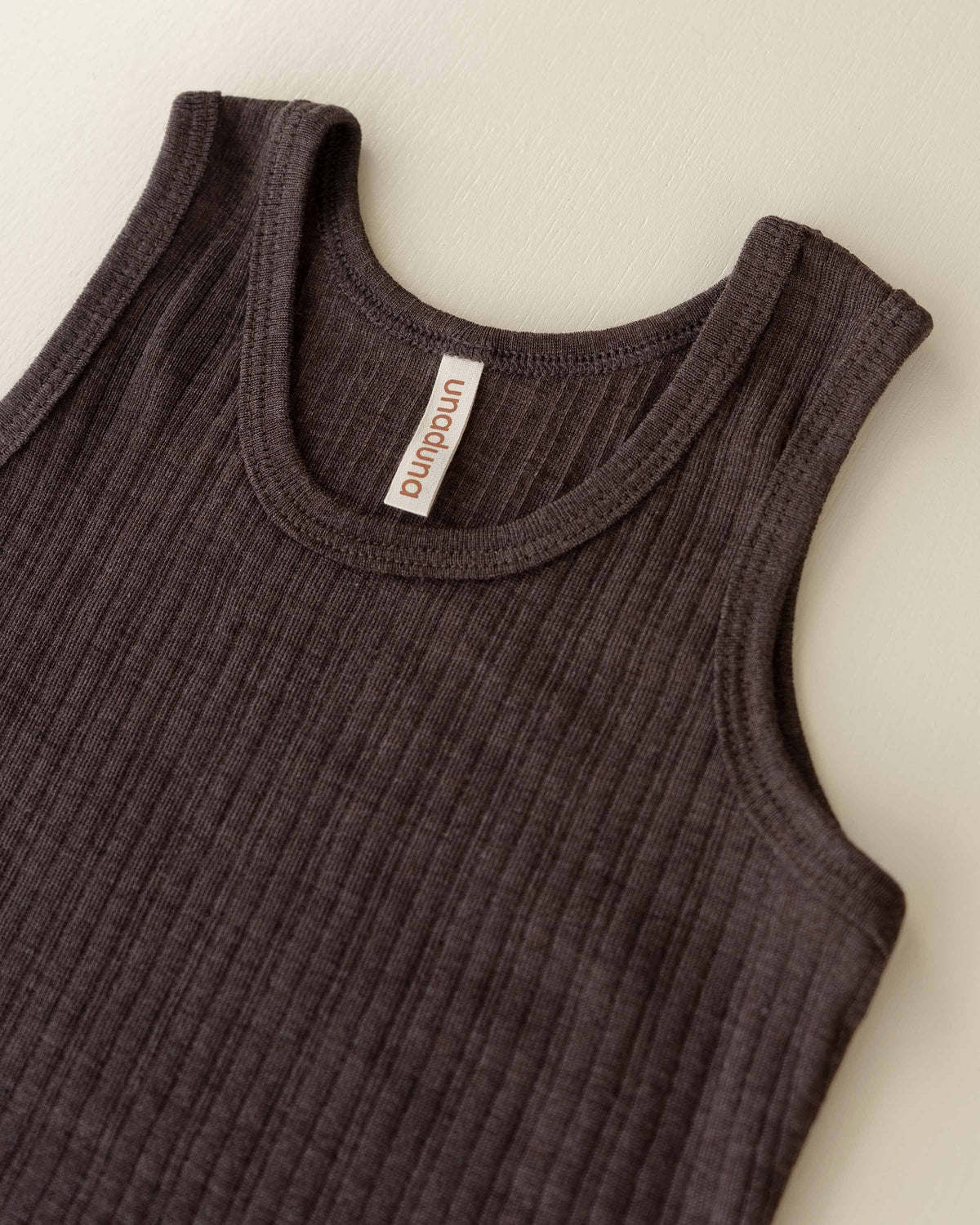 Kids undershirt rib wool/silk - cocoa