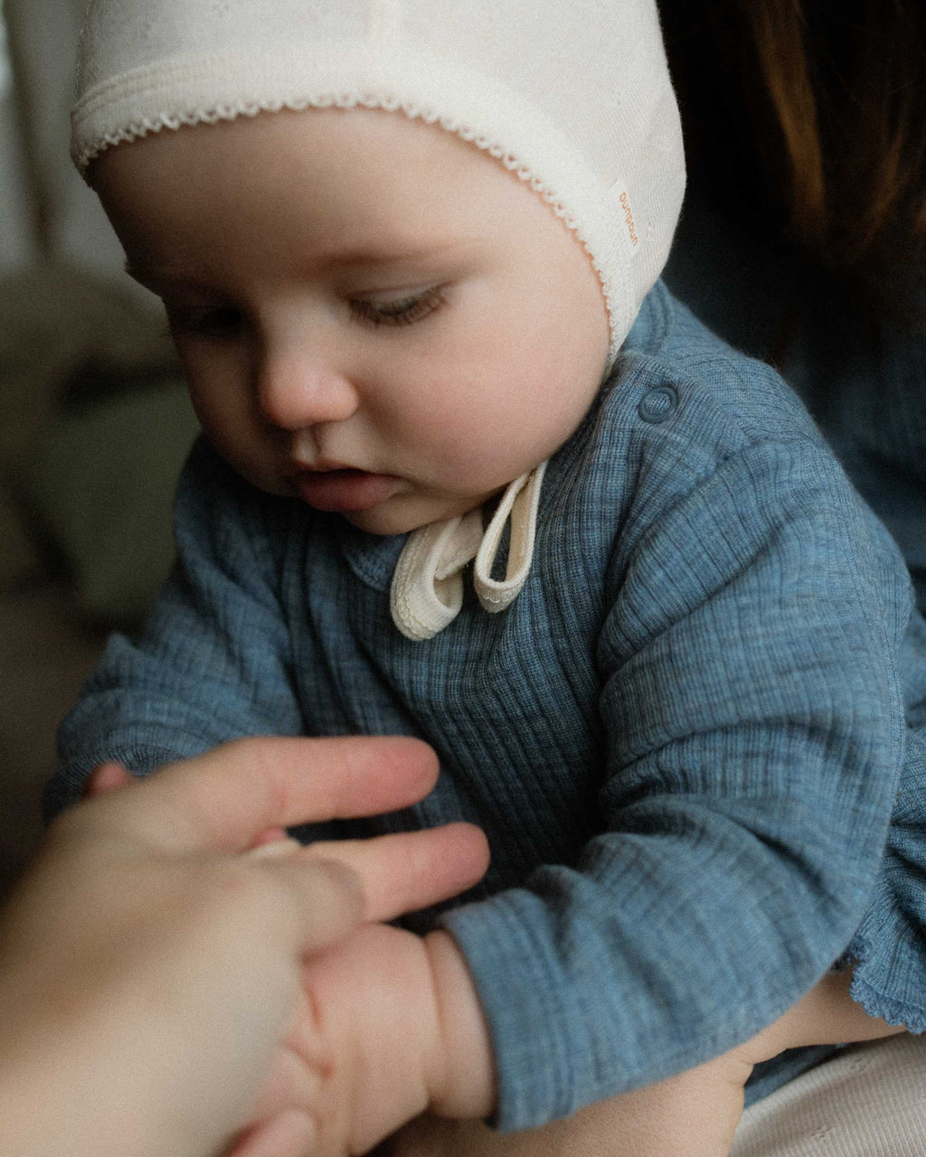 Baby bonnet pointelle wool/silk - munkki