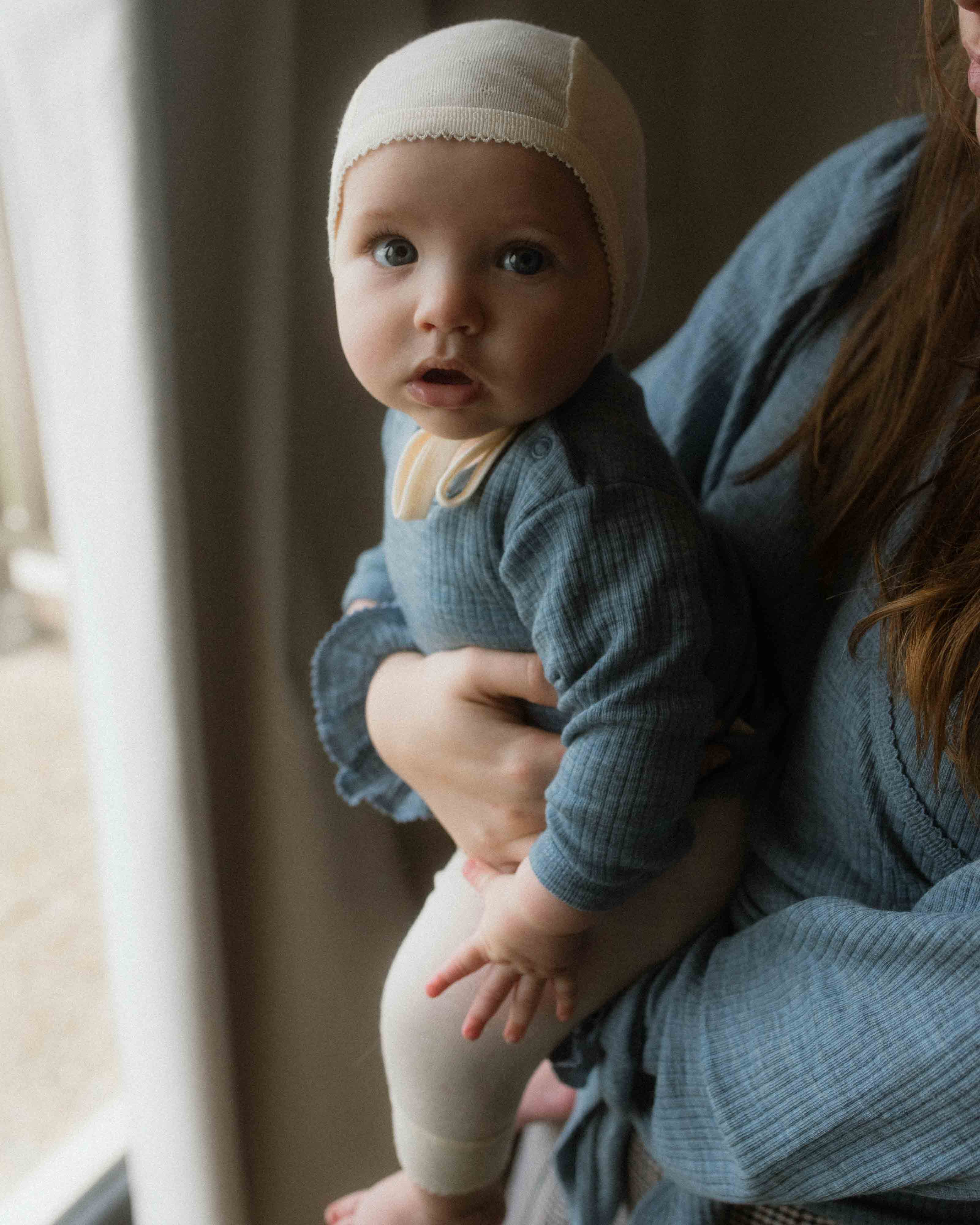 Baby bonnet pointelle wool/silk - munkki