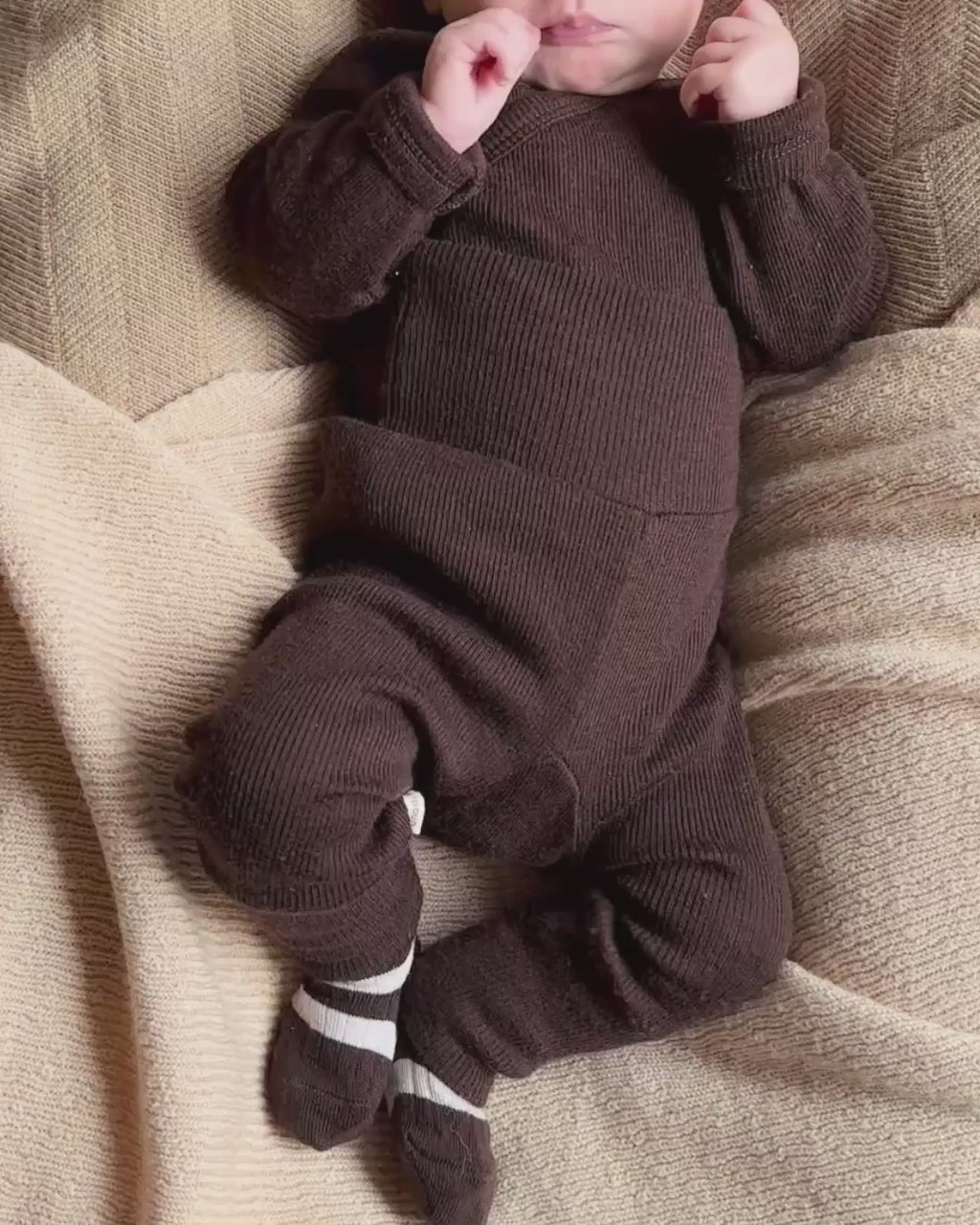 Baby pants tiny rib wool 2 in 1 feet - kladdkaka