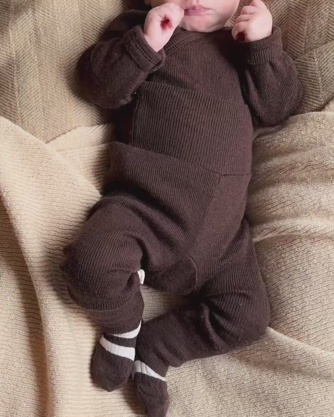 Baby pants tiny rib wool 2 in 1 feet - kladdkaka