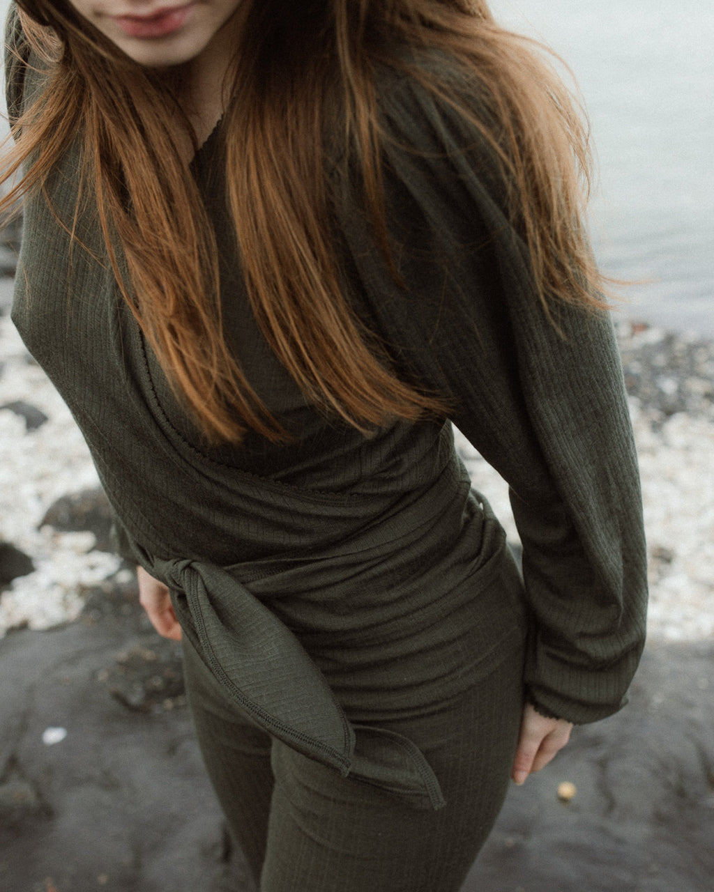 Unaduna - dames blouse wol-zijde - wakame-2