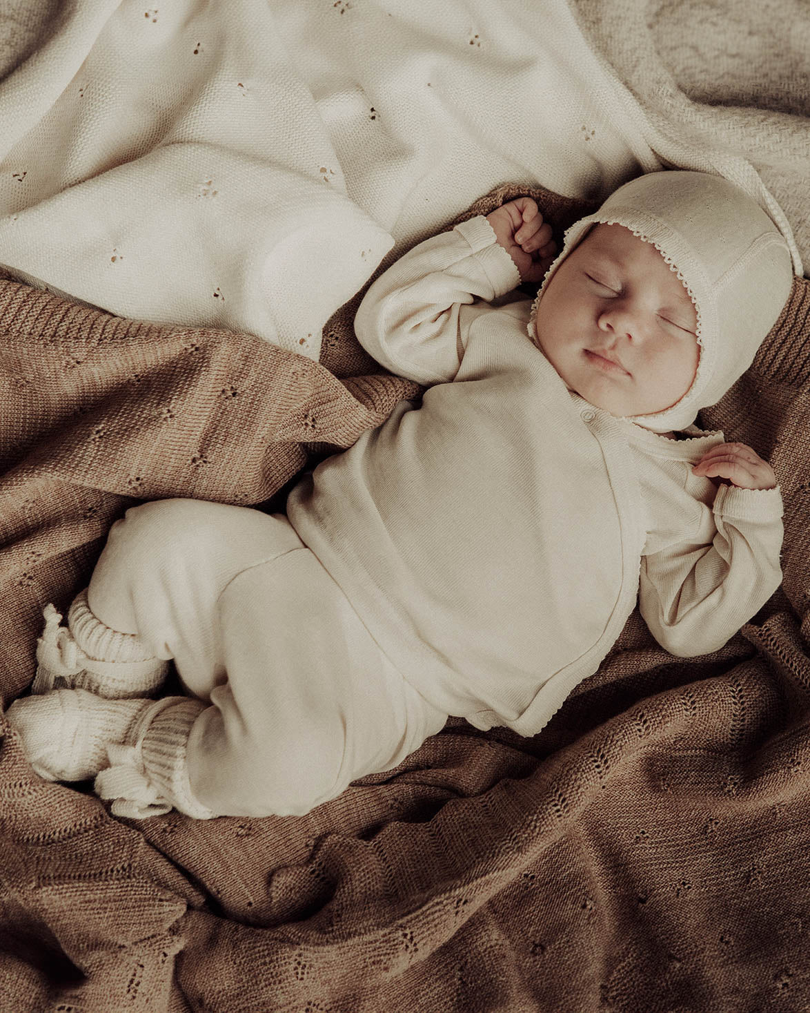 Baby wrap-around shirt with crochet edge