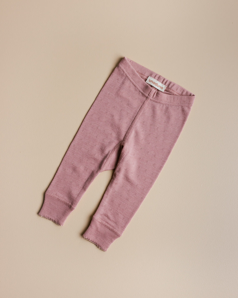 unaduna baby legging wool silk cameo rose