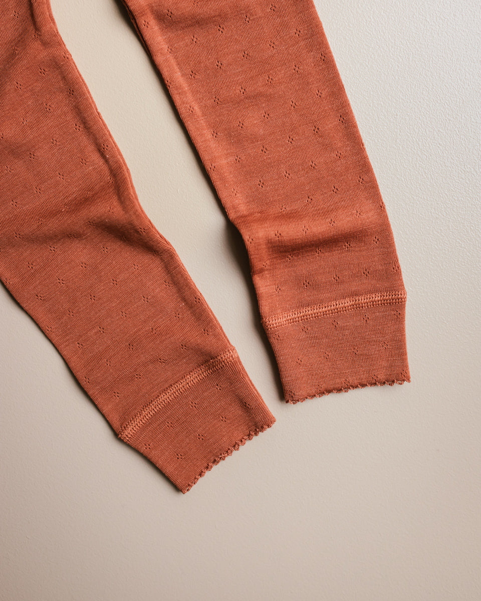 unaduna kids legging wool silk pointelle umbre