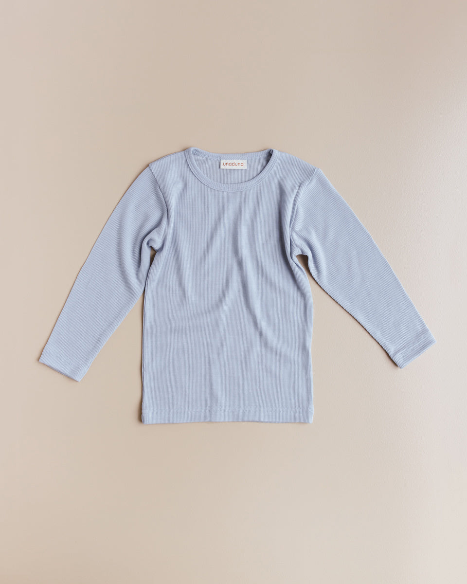 unaduna shirt longsleeves tony rib wol:zijde blue bird
