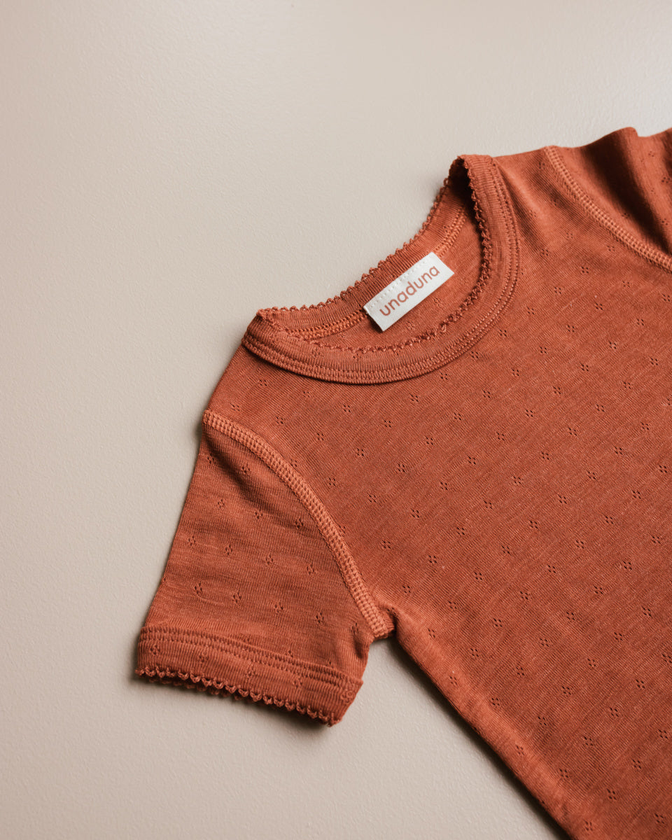 unaduna t shirt wol zijde umber