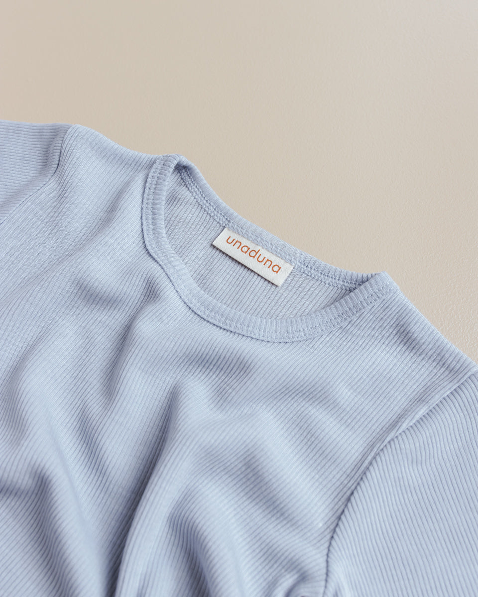 unaduna tshirt wol:zijde licht blauw blue bird