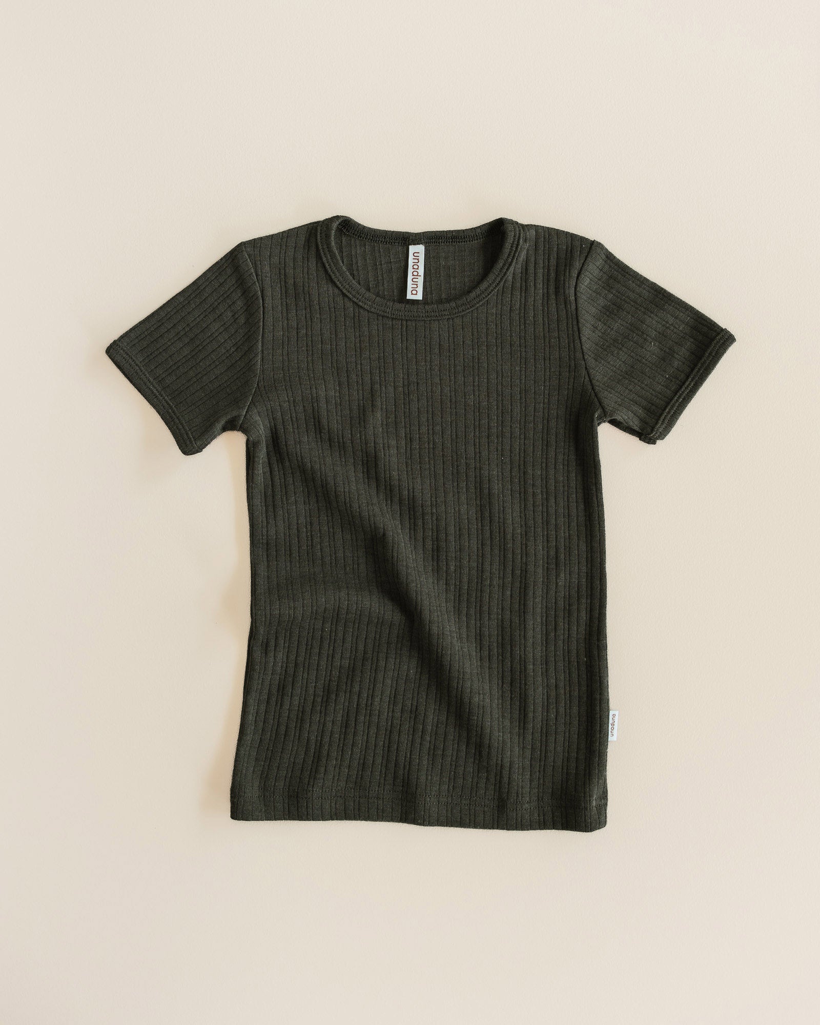 Kids Shirt short sleeves rib wool/silk - wakame