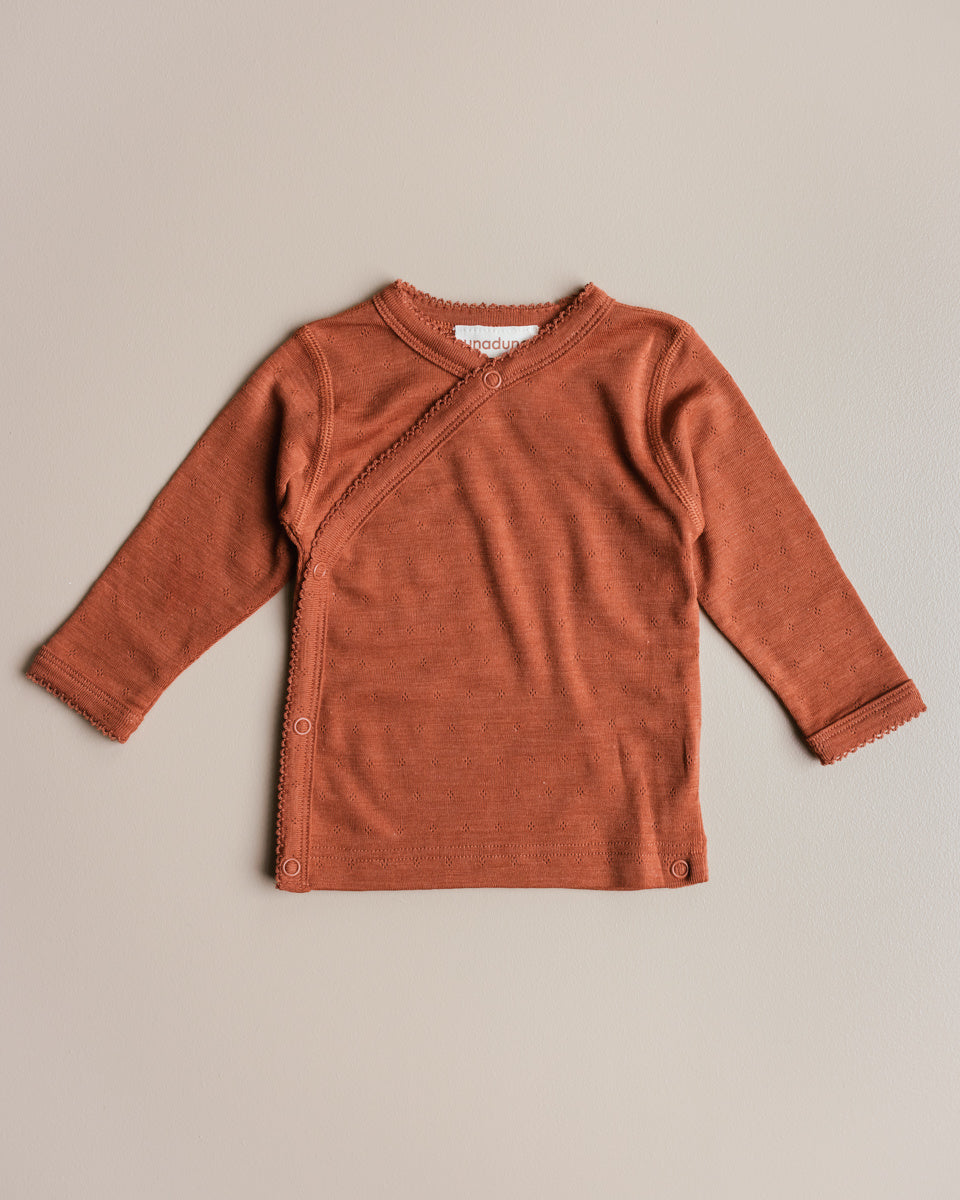 unaduna wikkelshirt wol zijde umber 1