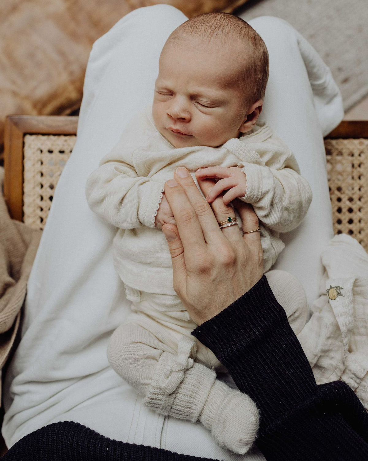 Baby wrap-around shirt with crochet edge