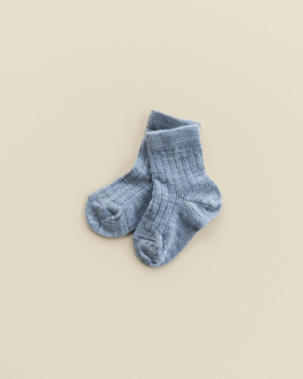 Wollen rib babysokken - nila